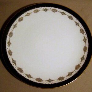Flintridge Empress Mystic Blue Gold Trim Coupe Shape Dinner Plate EXCELLENT